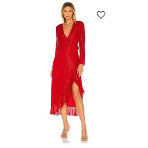 House of Harlow 1960 x REVOLVE Justina Maxi Dress Red Medium NWT Holiday Party